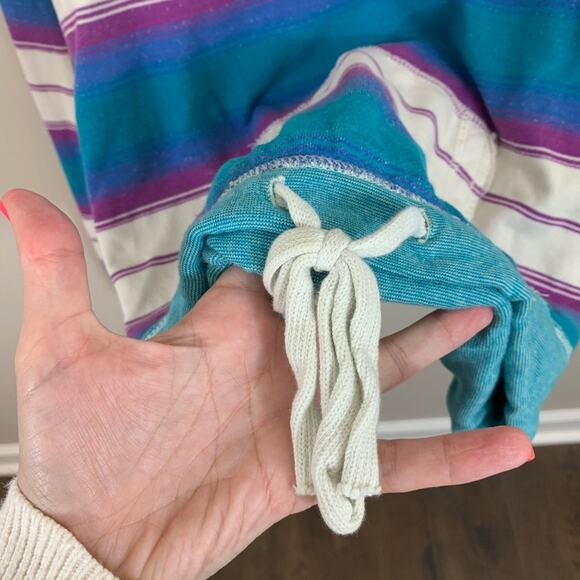 American Eagle Striped Hooded V-Neck Sweatshirt - Picture 4 of 5